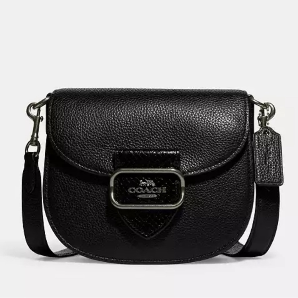 NWT COACH MORGAN SADDLE BAG BLACK